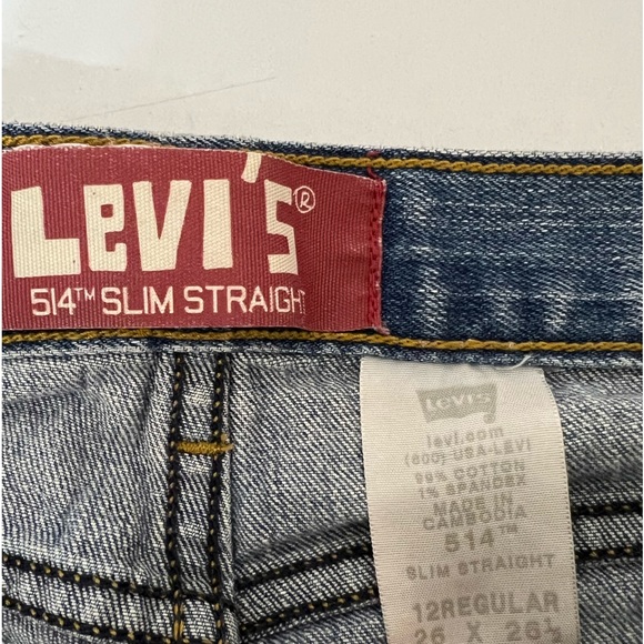 Levi's Boys 514 Straight Denim Jeans Blue Size 12R - Picture 7 of 17